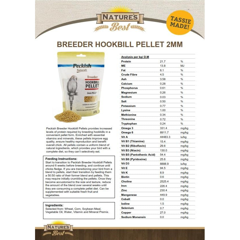 Peckish Naturals Breeder Hookbill 2mm Pellet - Small - ComfyPet Products